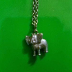 Silver 18" Necklace with Small Elephant Charm